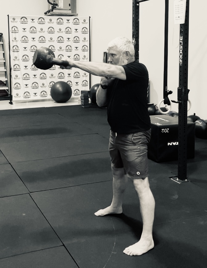 Kettlebell training at Liberty Bells gym in Leander, TX